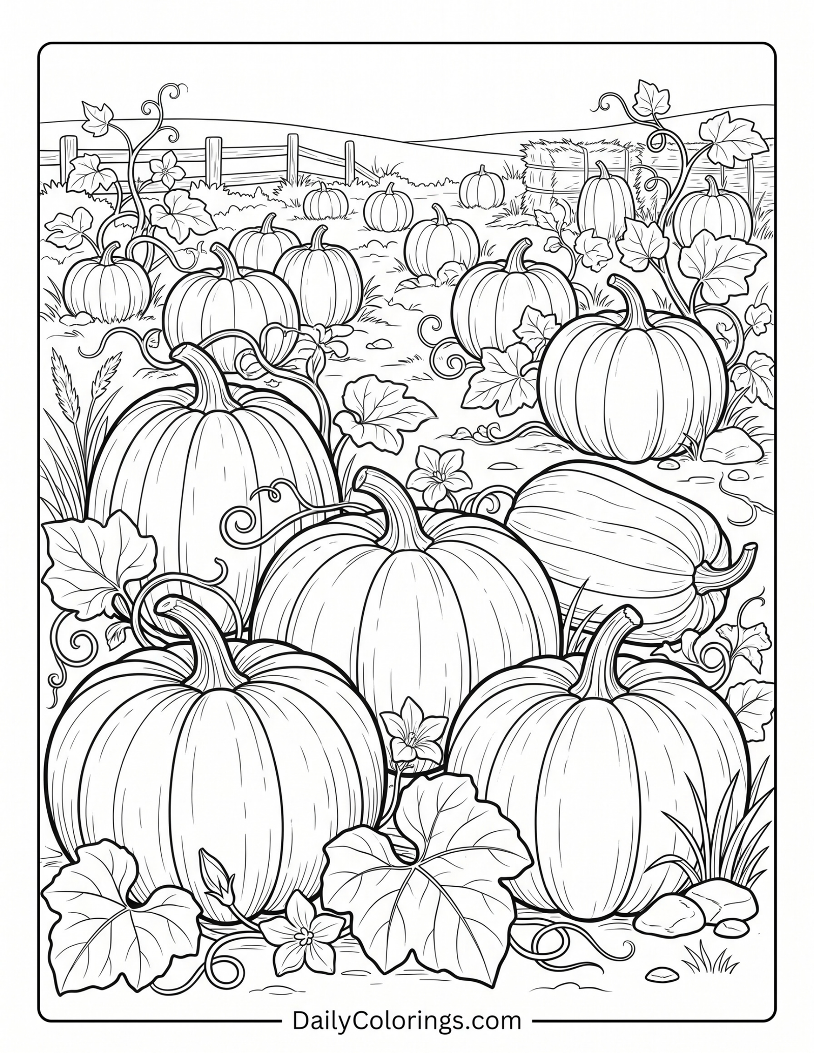 Classic pumpkin coloring page