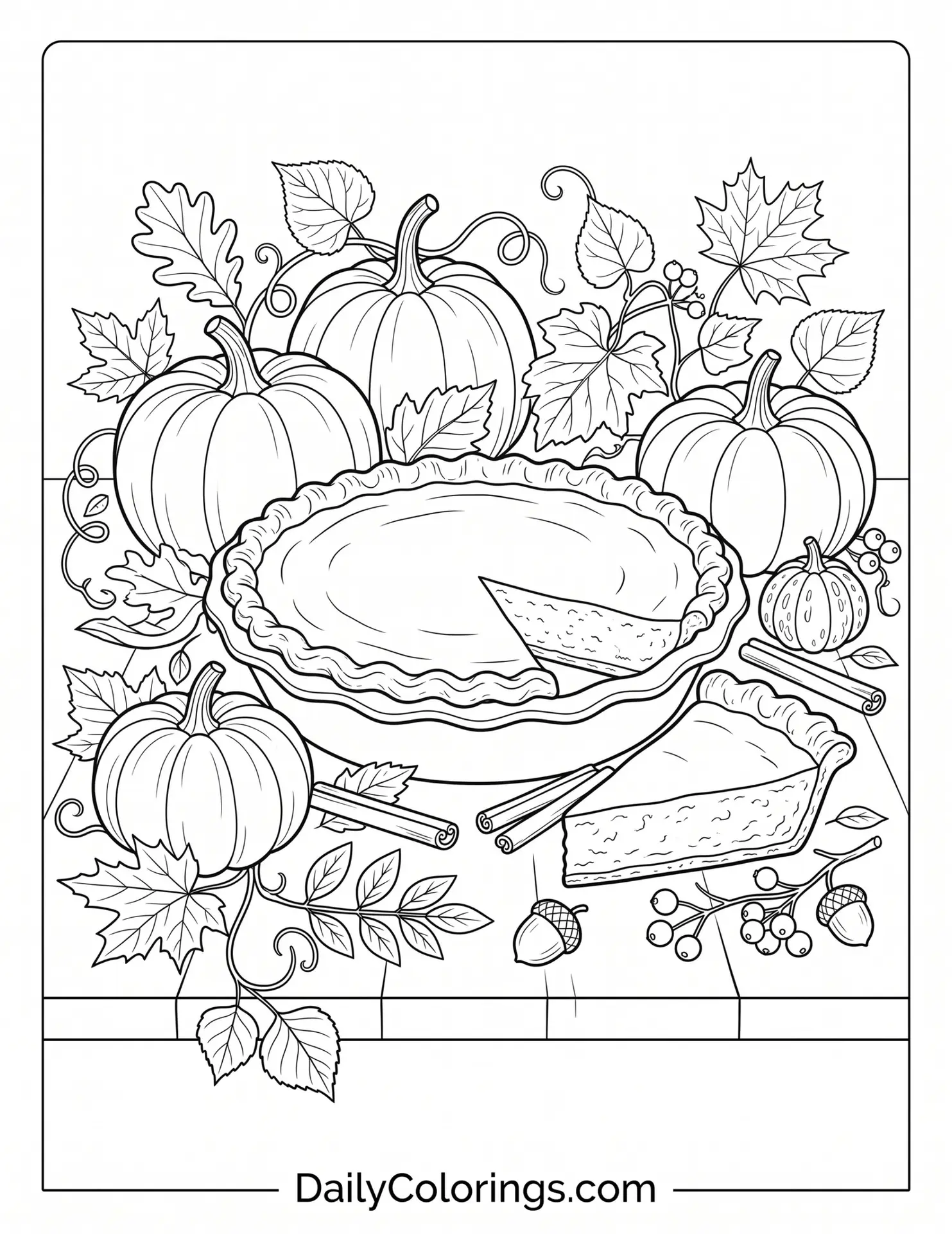 Pumpkin coloring page printable for kids and adults