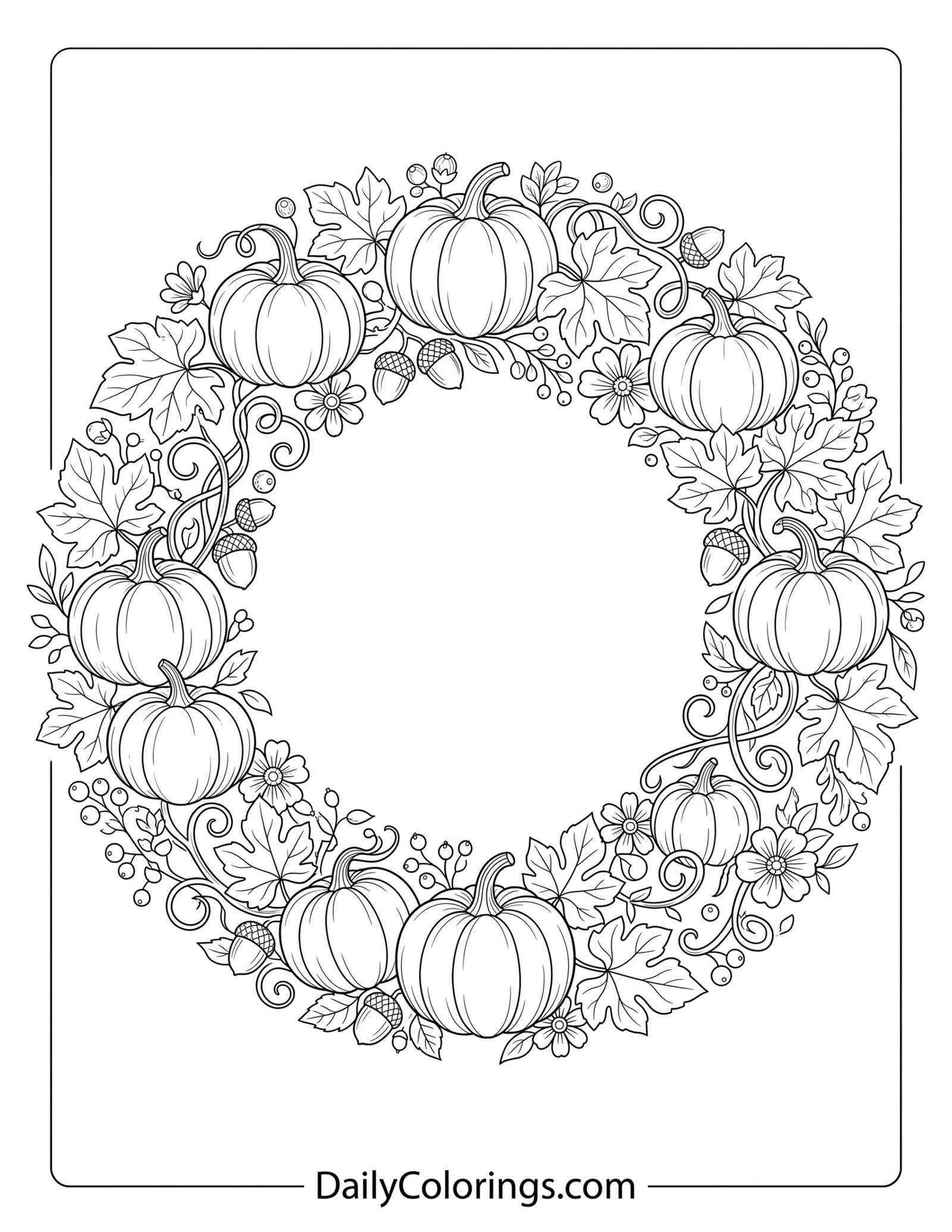 Pumpkin mandala coloring page