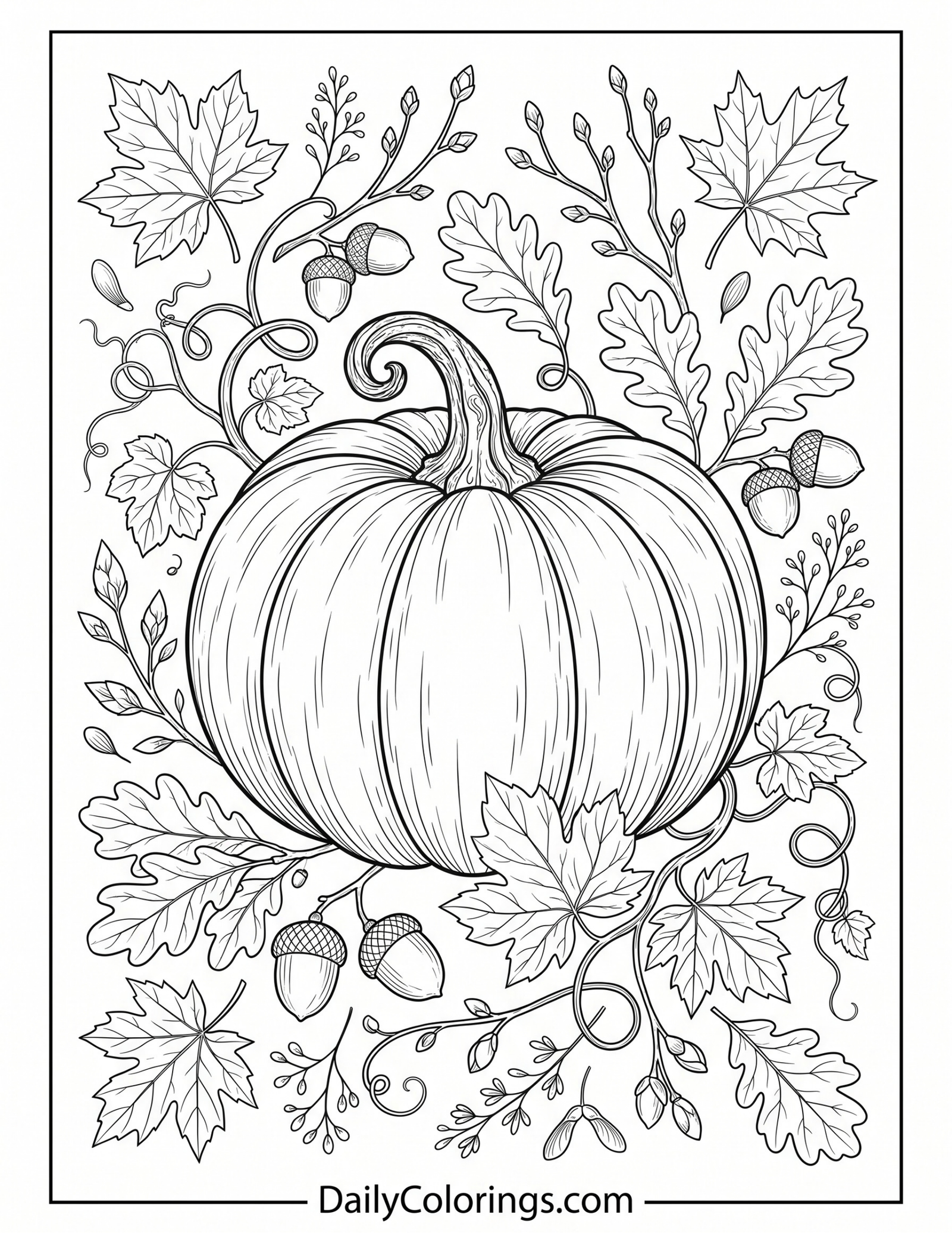 Cute pumpkin coloring page