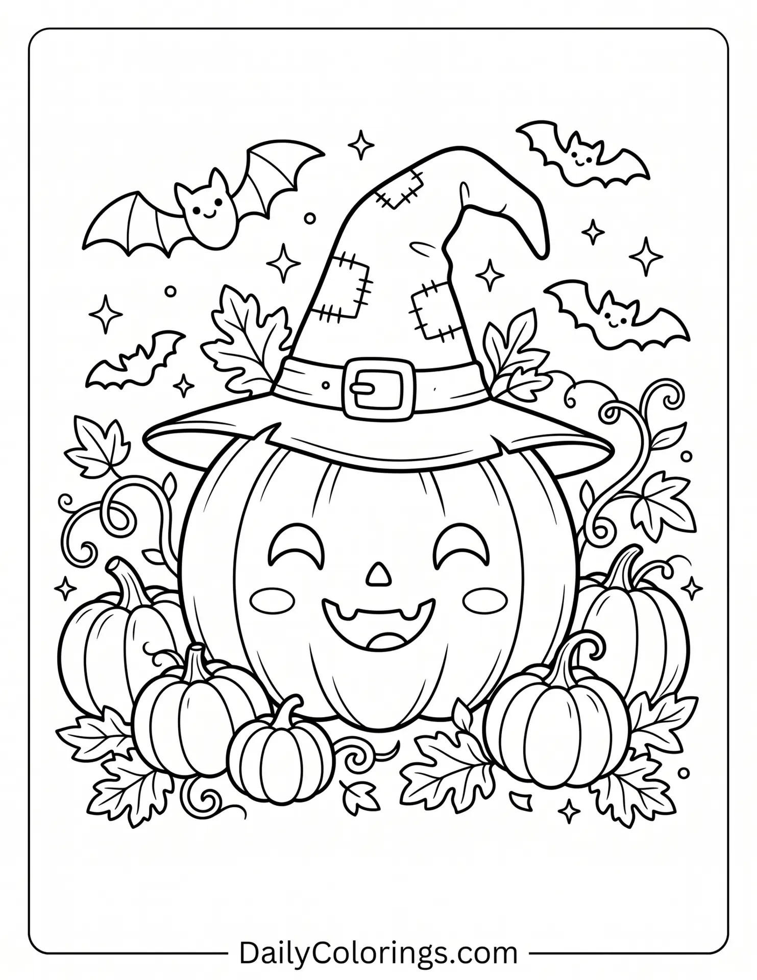Pumpkin coloring page printable for kids and adults