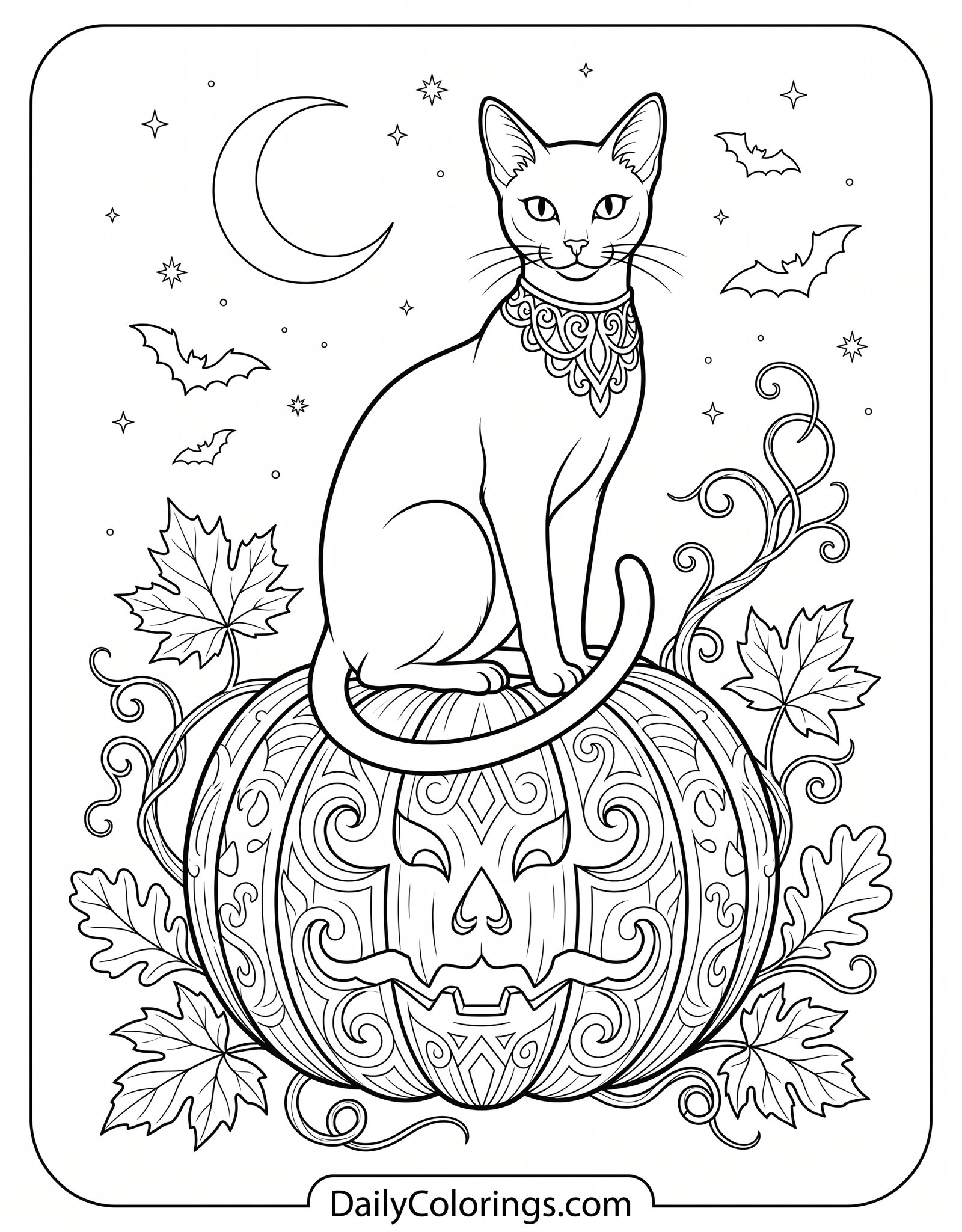 Bat Halloween coloring page