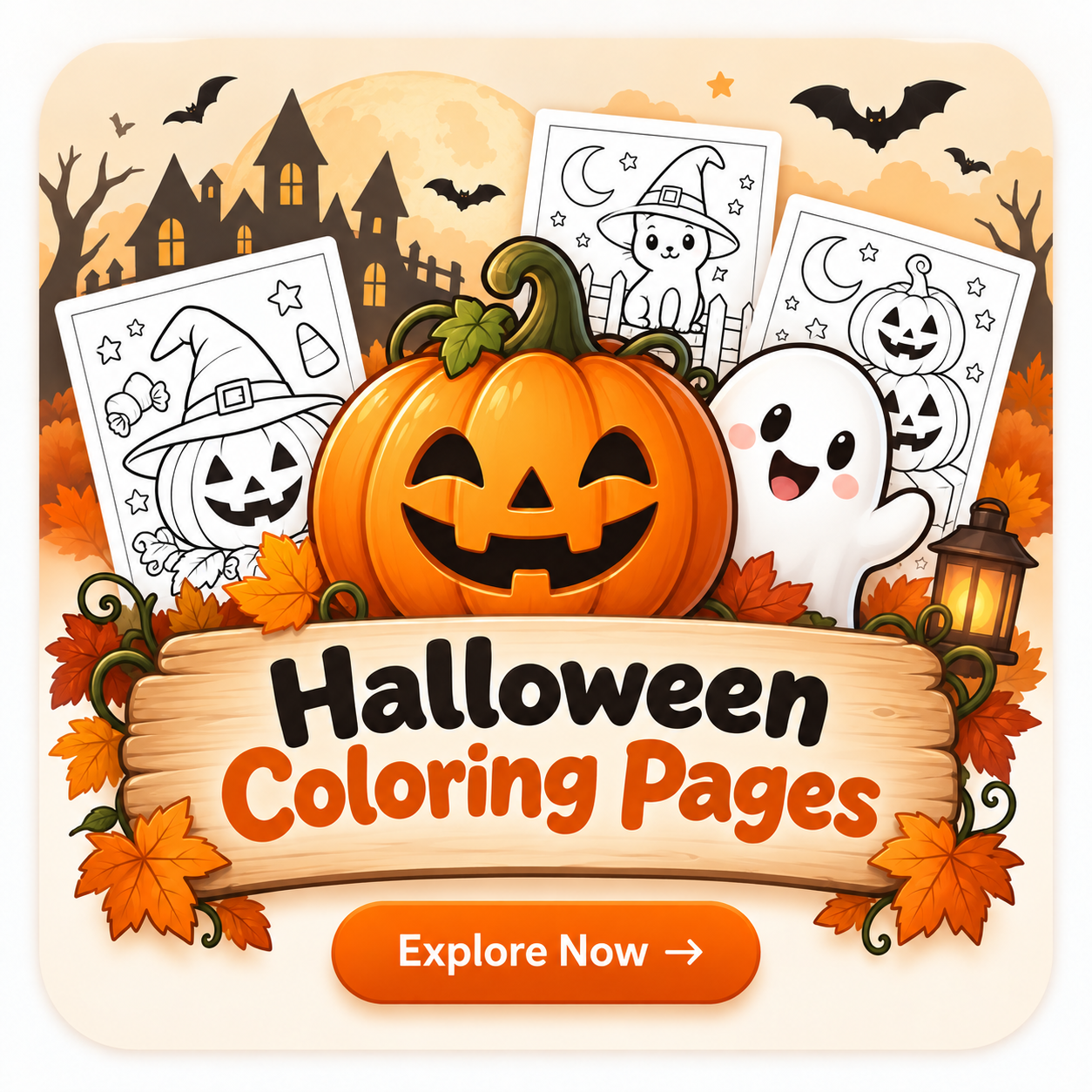Halloween Coloring Pages Printable for Kids and Adults