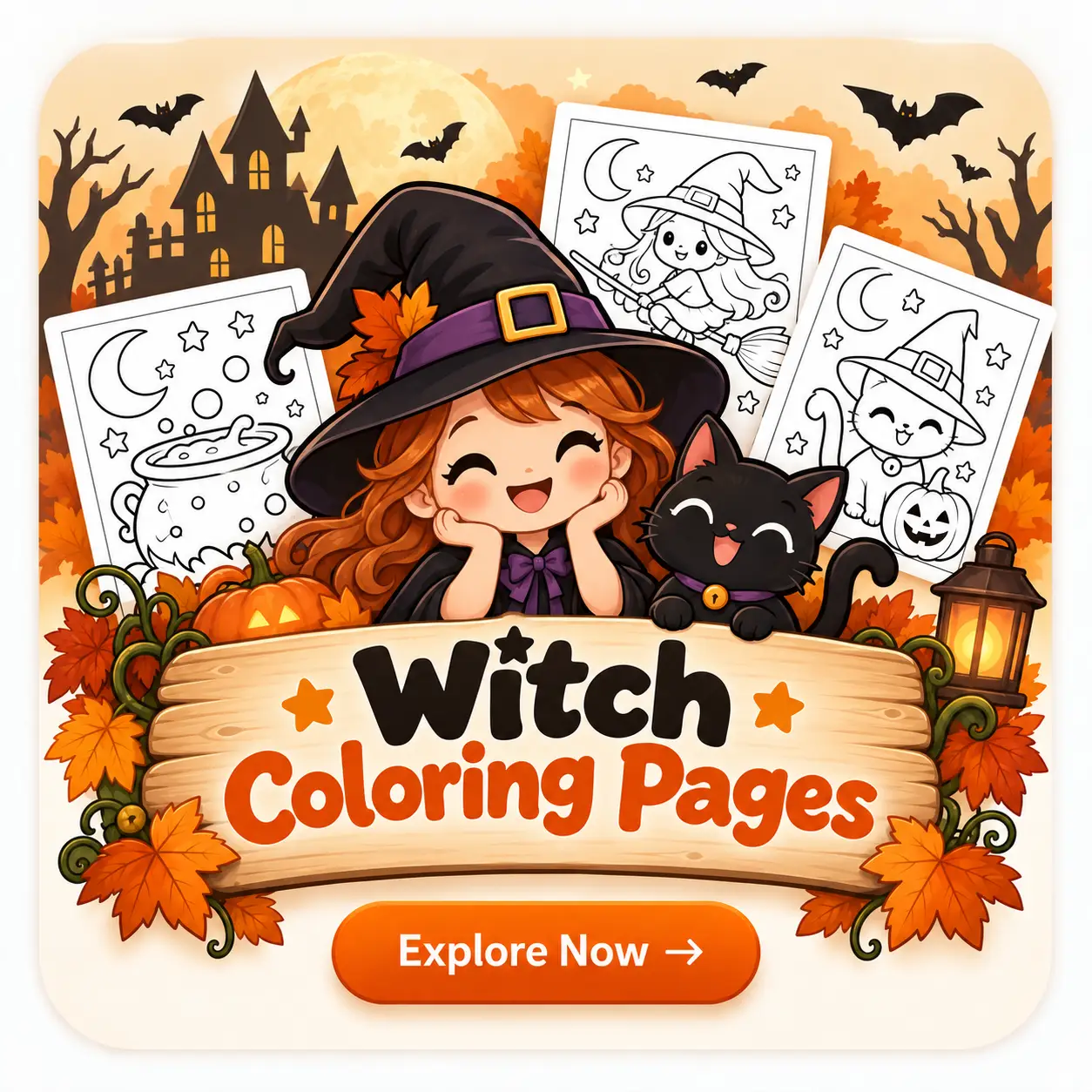 Witch Halloween coloring page