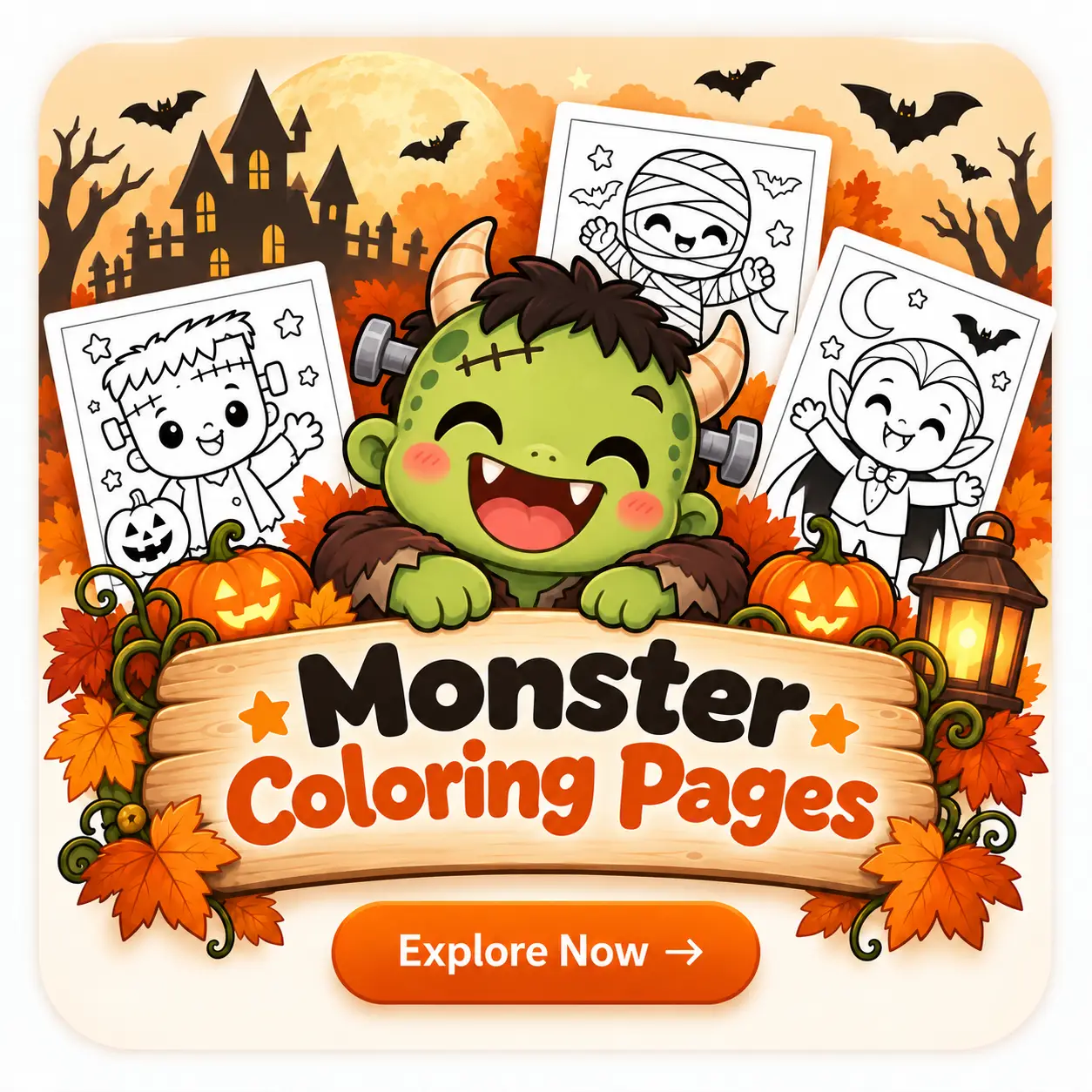 Haunted House Halloween coloring page