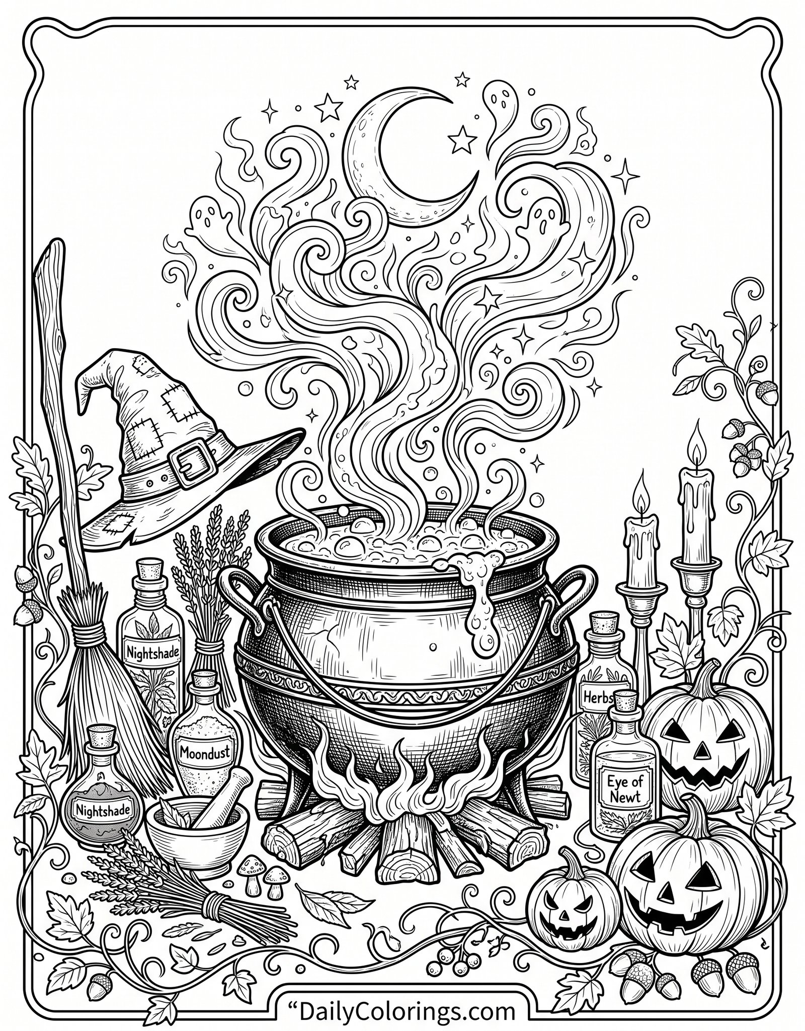 Haunted House Halloween coloring page