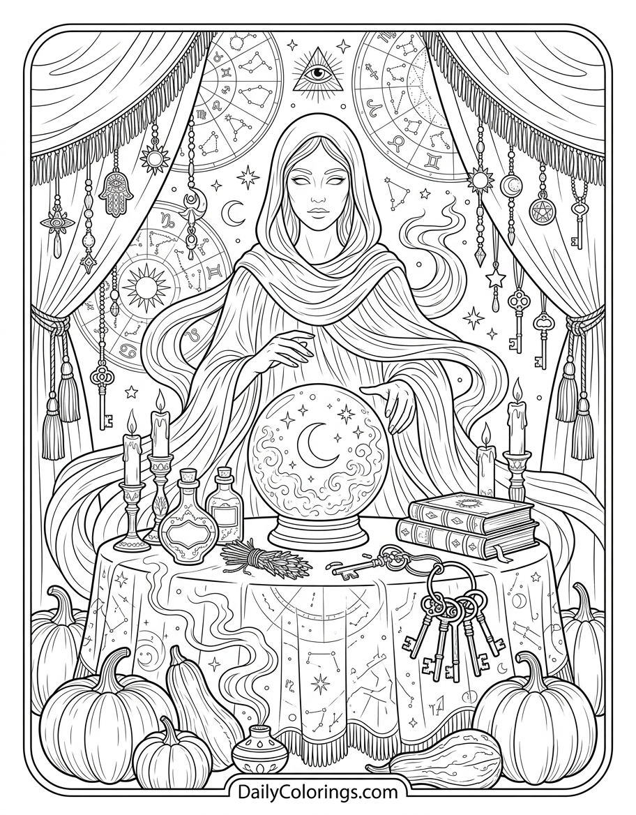 Ghost in a Graveyard coloring page