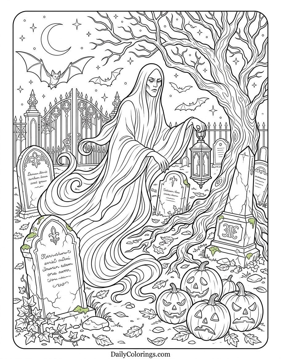 Ghost Family coloring page