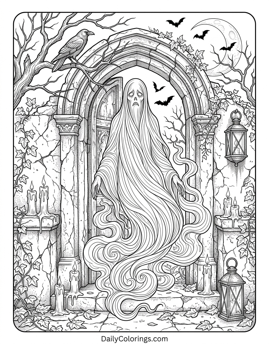 Ghost Pattern coloring page