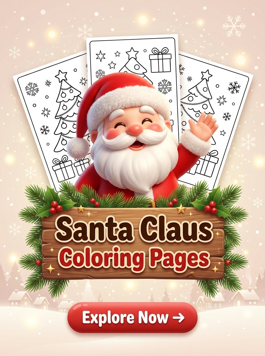 Santa Claus Coloring Page Printable for Kids and Adults