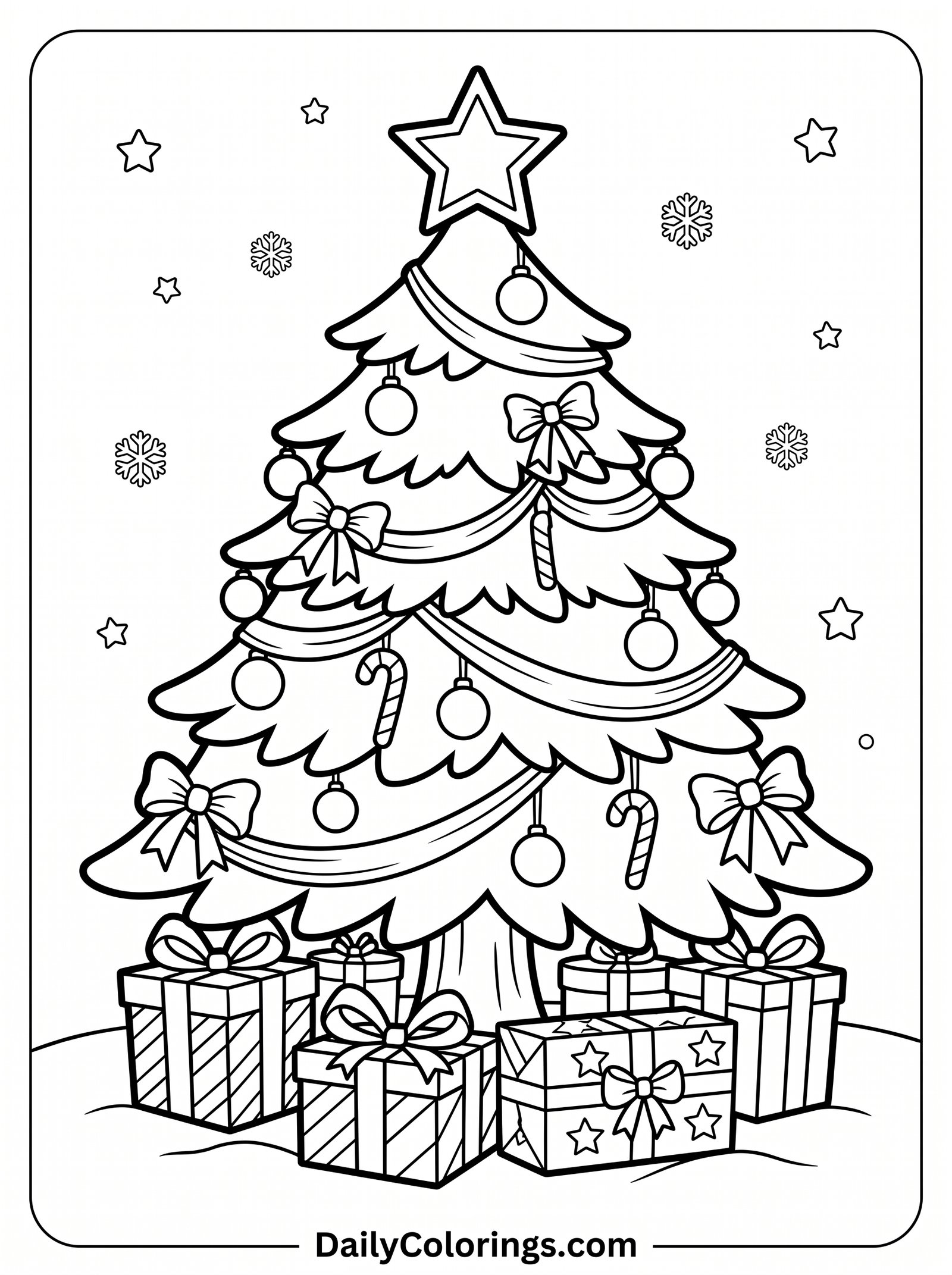 Classic Christmas Tree coloring page