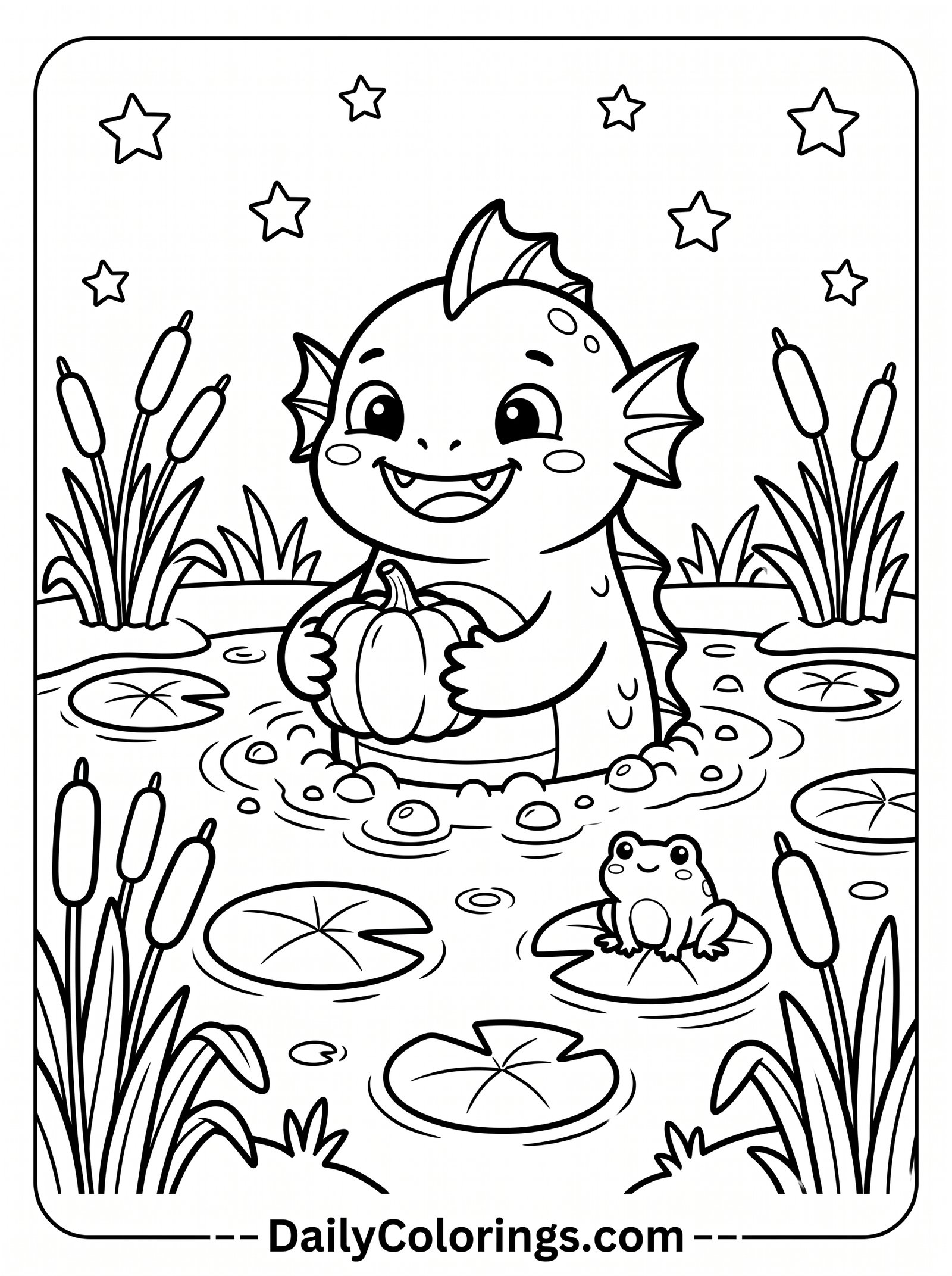 Three-Eyed Monster coloring page