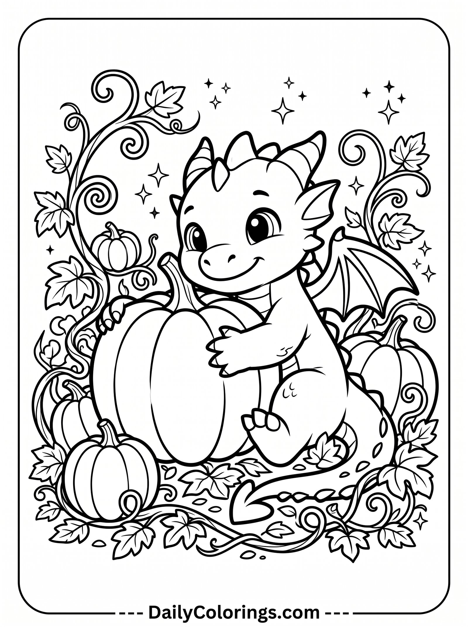 Monster with Bats coloring page