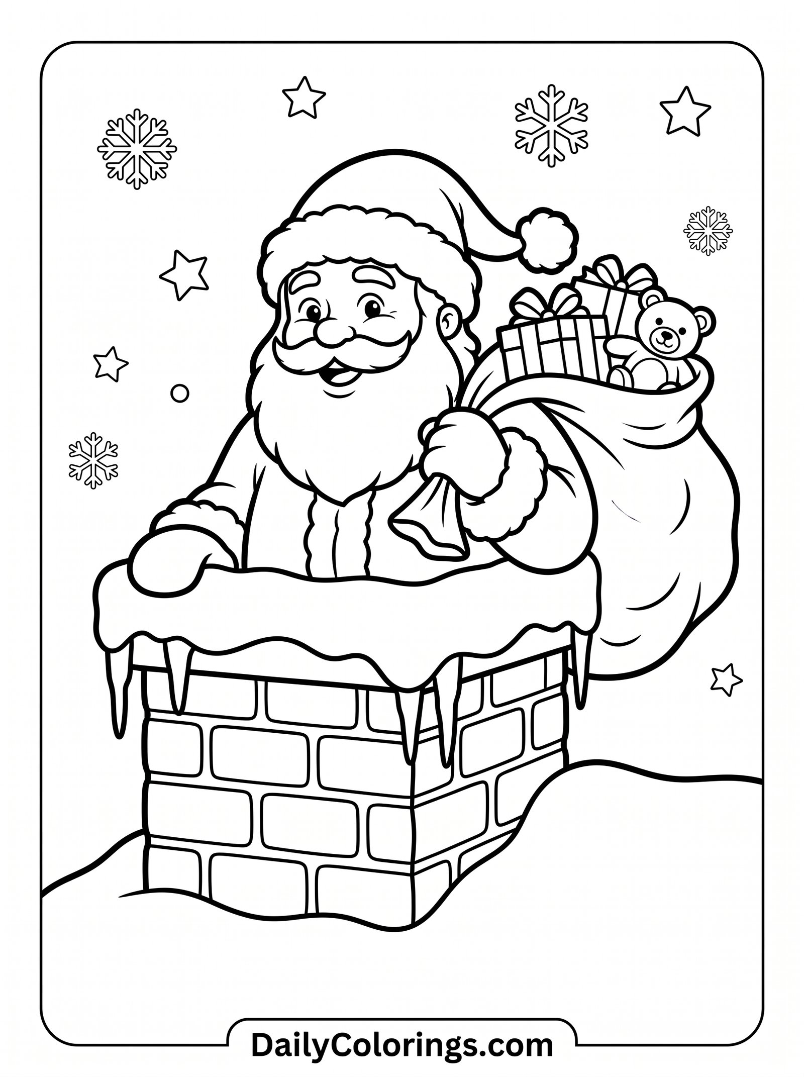 Santa Reading the Nice List coloring page