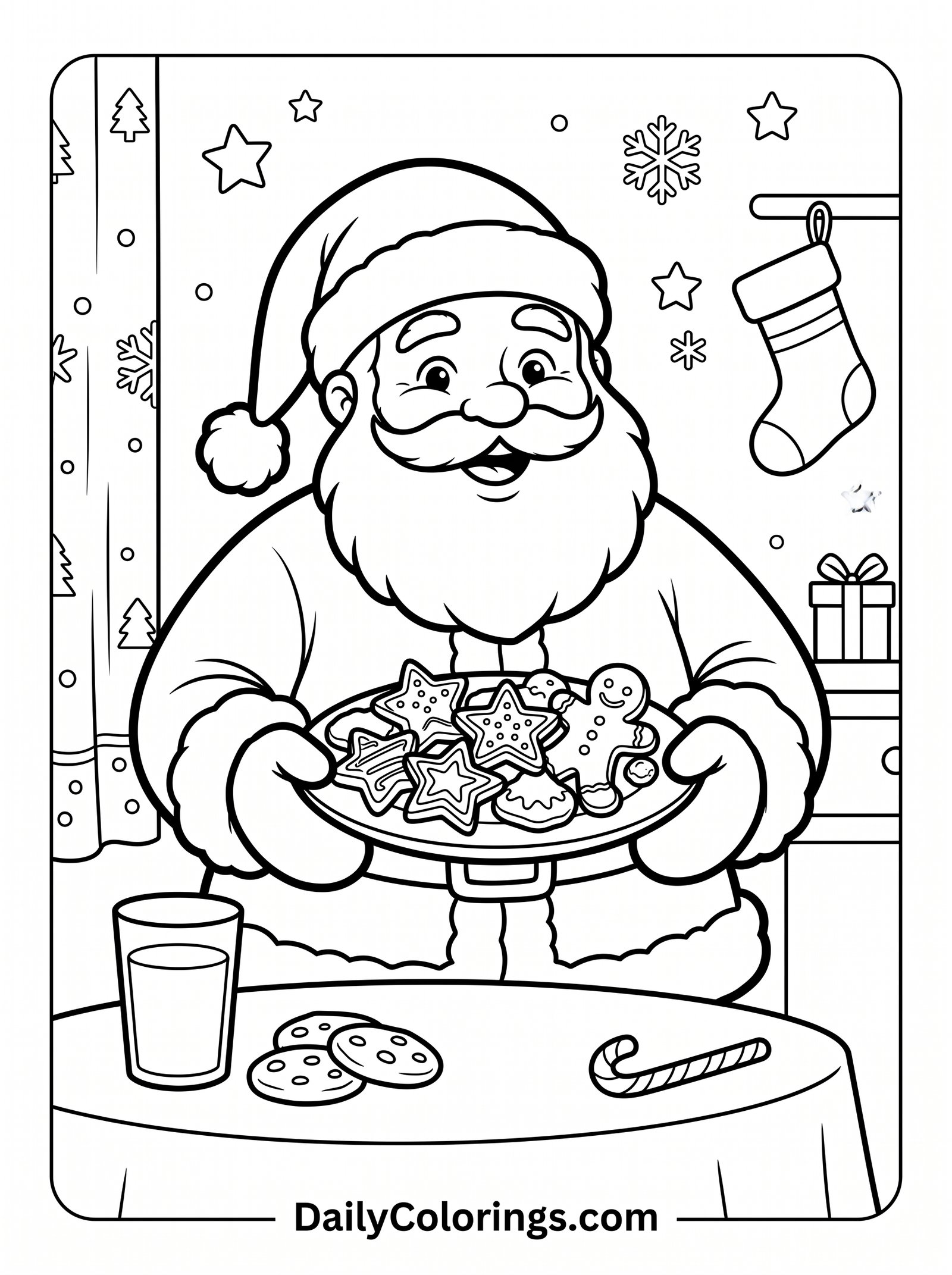 Santa with Mrs. Claus coloring page