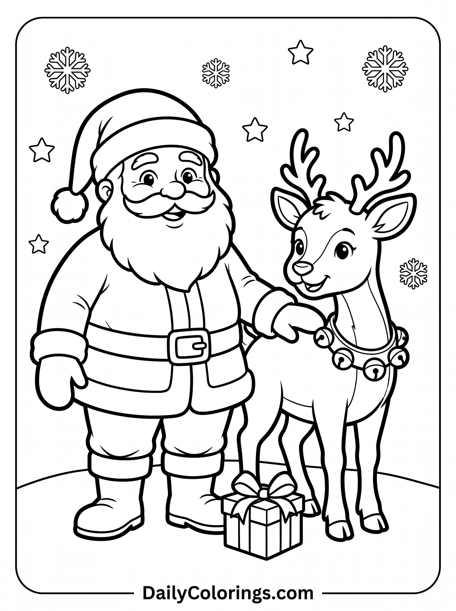 Santa with Sack of Presents coloring page