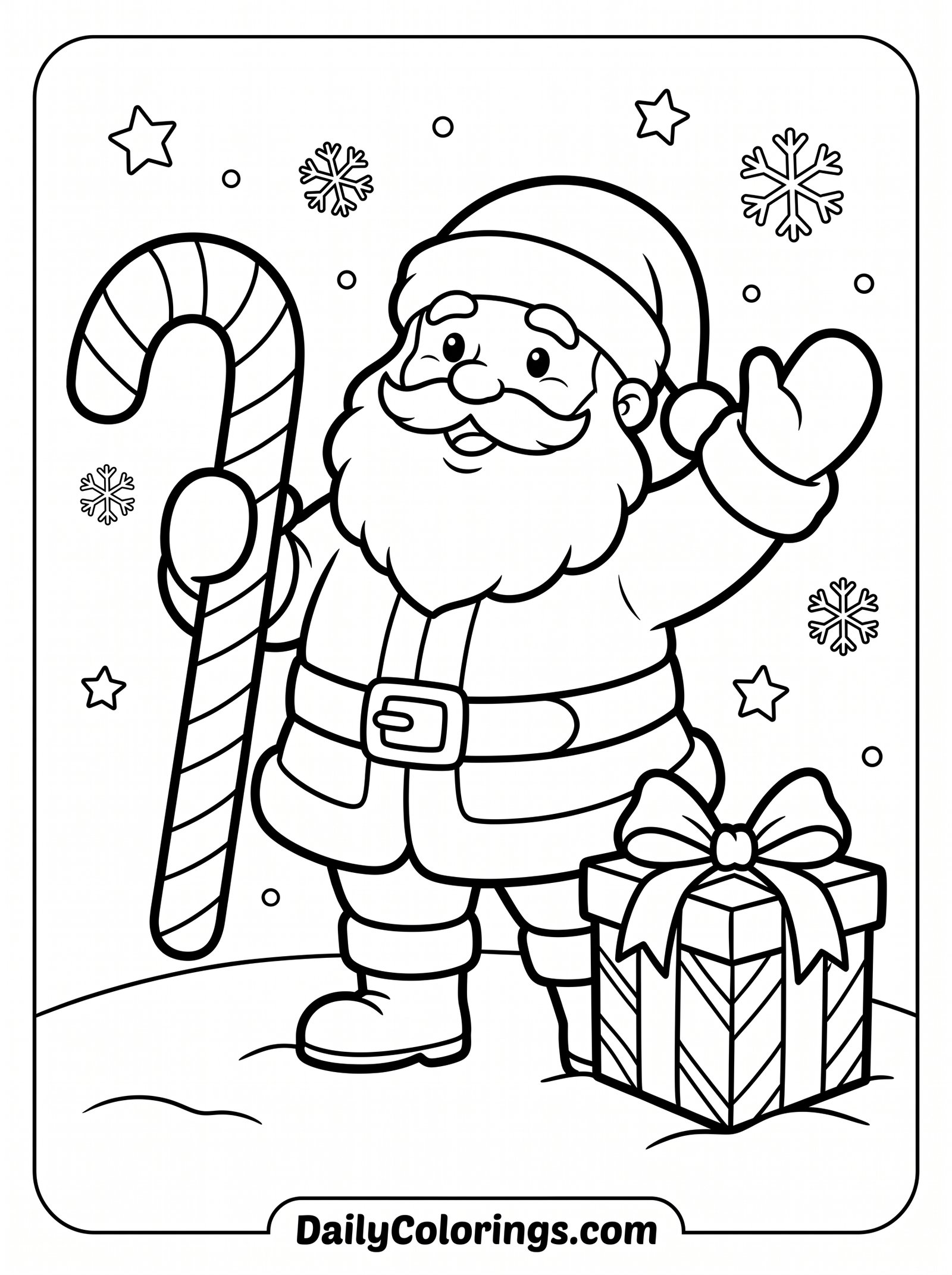 Santa Coming Down the Chimney coloring page