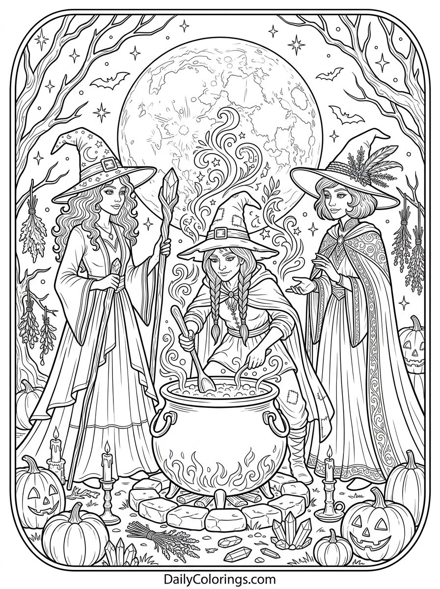 Witch Cottage coloring page