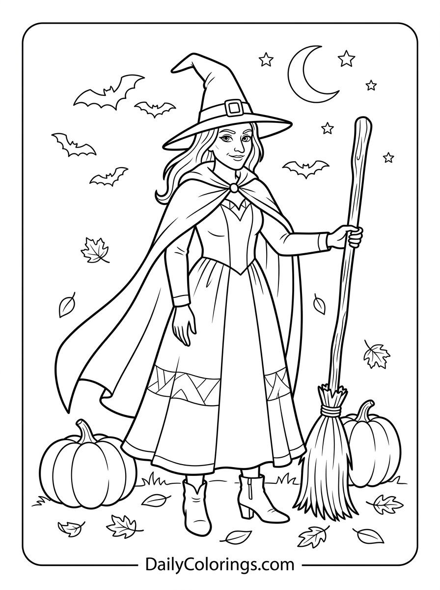 Cute Witch coloring page