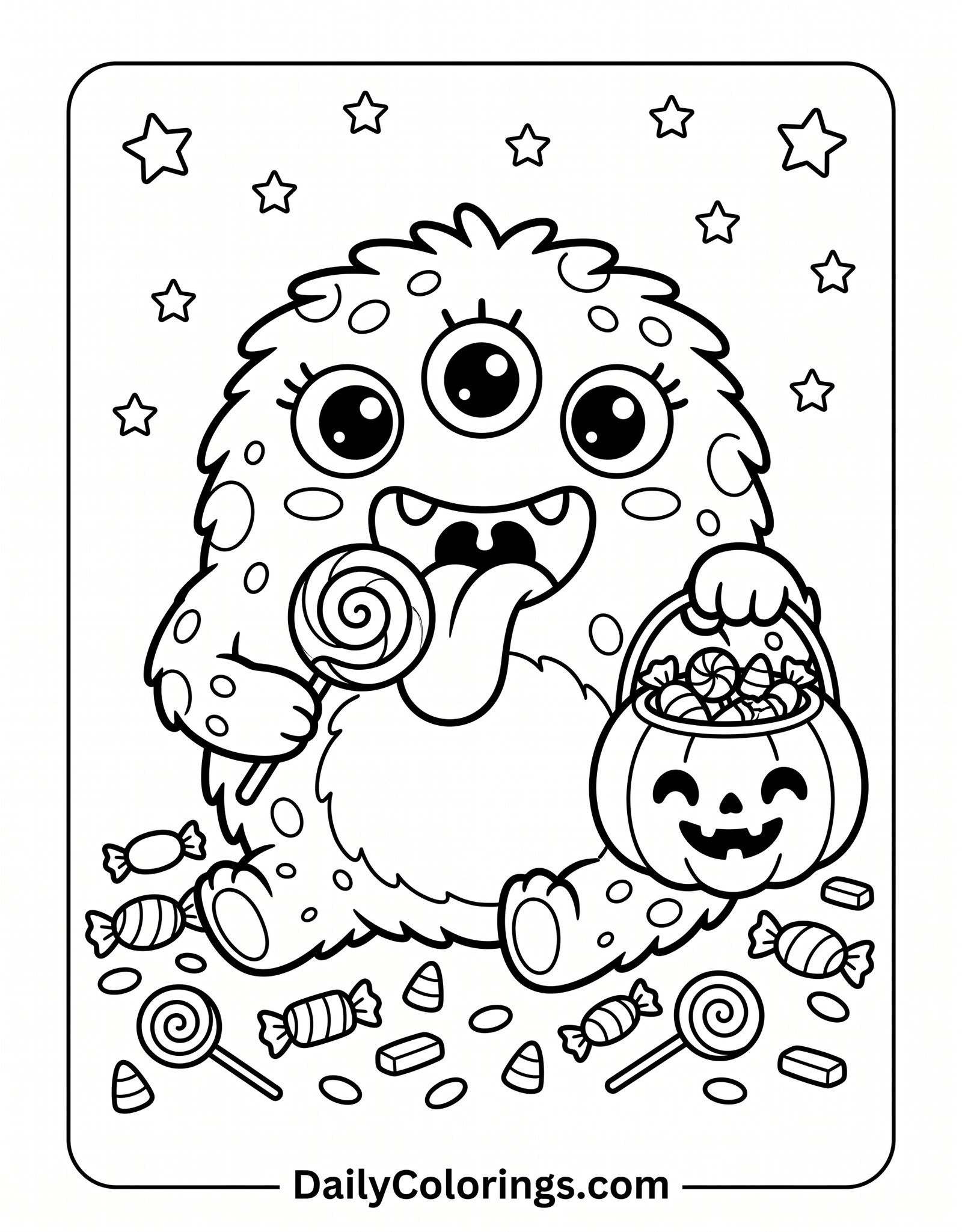 Silly Monster Face coloring page